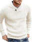 billige sweater til mænd-Herre Bluse Cardigan Strikke Knap Strikket Helfarve V-hals Stilfuld Vintage Stil Tøj Vinter Efterår Sort Rosa S M L
