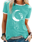 abordables Camisetas de mujer-Mujer Camiseta Design Estampado en caliente Graphic Diseño Manga Corta Escote Redondo Diario Noche ropa Design Básico Verde Trébol Azul Piscina Gris