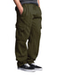 ieftine Pantaloni Sport-pantaloni de trening cargo pentru bărbați din lână pantaloni caldi și groși cu buzunare multiple, primăvară și toamnă, cu șnur elastic, pantaloni drepti activi sport în aer liber