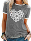 cheap Women&#039;s T-shirts-Women&#039;s T shirt Tee Designer Hot Stamping Graphic Heart Daisy Design Short Sleeve Round Neck Daily Patchwork Print Clothing Clothes Designer Basic Black Blue Gray