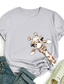Χαμηλού Κόστους Γυναικεία T-Shirts-Γυναικεία Μπλουζάκι Υψηλής Ποιότητας Καυτή σφράγιση Καμηλοπάρδαλη Σχέδιο Ζώο Κοντομάνικο Στρογγυλή Λαιμόκοψη Καθημερινά Αργίες Στάμπα Ρούχα Ρούχα Υψηλής Ποιότητας Βασικό