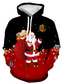 billige Hættetrøjer med tryk-Inspireret af Jul julemanden Juletræer Hattetrøje Anime Polyester / bomuldsblanding 3D Printer Harajuku Grafisk Hattetrøje Til Dame / Herre