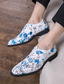 رخيصةأون أحذية أوكسفورد للرجال-رجالي أوكسفورد الأعمال التجارية كلاسيكي كاجوال مناسب للبس اليومي PU أبيض وأزرق الصيف الربيع