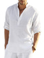 Недорогие мужские льняные рубашки-мужская рубашка из 100% хлопка без печати, топы с длинными рукавами, деловая элегантность, повседневная