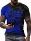 ieftine Tricouri 3D Bărbați-Bărbați Tricouri Tricou Designer Vară Manșon scurt Grafic King Imprimeu Mărime Plus Stil Nautic Casual Zilnic Îmbrăcăminte Îmbrăcăminte Fit regulat Designer De Bază Casual Albastru piscină Galben