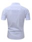 Χαμηλού Κόστους ανδρικά πουκάμισα casual-Ανδρικά Πουκάμισο Καλοκαιρινό πουκάμισο Μονόχρωμο Απορρίπτω Μαύρο Λευκό Χακί Causal Καθημερινά Κοντομάνικο Κουμπί-Κάτω Ρούχα Βαμβάκι Μοντέρνα Καθημερινό Αναπνέει Άνετο