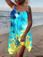 Χαμηλού Κόστους Μίνι Φορέματα-Γυναικεία Φόρεμα με λεπτή τιράντα Μίνι φόρεμα Αμάνικο Μοτίβο Καλοκαίρι Καθημερινά Φαρδιά 2022 Τ M L XL XXL
