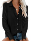 abordables Blusas y camisas de mujer-blusa de mujer camisa lisa manga larga cuello camisa negocios básico elegante top