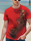 baratos T-shirt Homem estampado gráfico-Homens Camiseta Camisetas Camisetas engraçadas Gráfico Animal Esquilo Decote Redondo Mar azul Branco Amarelo Vermelho Azul Impressão 3D Diário Feriado Manga Curta Imprimir Roupa Roupa de rua
