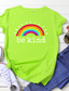 cheap Women&#039;s T-shirts-Women&#039;s T shirt Tee Designer Hot Stamping Rainbow Design Short Sleeve Round Neck Daily Print Clothing Clothes Designer Basic Green White Black