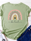 economico T-Shirt da donna-mousya be kind t-shirt donna arcobaleno grafico colorato t-shirt ispiratrici camicie casual manica corta girocollo top