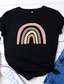 preiswerte T-Shirt-Mousya sein Art T-Shirts Frauen Regenbogen Grafik bunte T-Shirts inspirierende Shirts lässige Kurzarm Rundhals-Tops