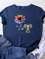 זול טישרטים לנשים-נשים חמניות הדפסת פיל שרוול קצר חולצות דבורים סוג פאזל גרפי חולצה טי להיות חביב אוטיזם חולצה מצחיק כחול