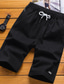 cheap Casual Shorts-Men&#039;s Beach Shorts Casual Shorts Pocket Drawstring Elastic Waist Solid Colored Comfort Wearable Knee Length Outdoor Daily Streetwear Casual Black White Micro-elastic