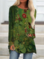 Χαμηλού Κόστους T-Shirt Φορέματα-Γυναικεία Φόρεμα ριχτό Μίνι φόρεμα Πράσινο του τριφυλλιού Θαλασσί Μακρυμάνικο Φλοράλ Στάμπα Φθινόπωρο Καλοκαίρι Στρογγυλή Λαιμόκοψη Καθημερινό Κανονικό 2022 Τ M L XL XXL 3XL