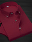 cheap Shirts-Men&#039;s Classic Shirt Slim Fit Long Sleeve Square Neck Solid Color Cotton Black White Rosy Pink 2023 / Office
