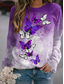 cheap Women&#039;s Hoodies &amp; Sweatshirts-Women&#039;s Sweatshirt Pullover Butterfly Animal Print Daily Sports 3D Print Active Streetwear Hoodies Sweatshirts  Blue Purple