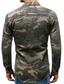 billige mænds fritidsskjorter-Herre Skjorte camouflage Plusstørrelser Aftæpning Afslappet Daglig Denimstof Langærmet Toppe Denimstof Militær stil militærgrøn