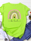 voordelige Dames T-shirts-mousya wees vriendelijk t-shirts vrouwen regenboog grafische kleurrijke tees inspirerende shirts casual korte mouwen ronde hals tops