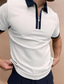 cheap Classic Polo-【new user only】Men&#039;s Golf Shirt non-printing Solid Color Color Block Turndown Casual Daily Zipper Patchwork Short Sleeve Tops Polyester Business Simple Fashion Classic Wine Black / Red Green / Summer