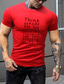 cheap Men&#039;s Casual T-shirts-Men&#039;s T shirt Tee Shirt Summer Short Sleeve Letter Hot Stamping Plus Size Round Neck Daily Print Clothing Clothes Basic Casual Black / Red White Blue
