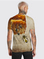 billige 3D-herreskjorter-Herre T-Shirts T-shirt Skjorte Designer Sommer Kortærmet Grafisk Bikage Bi 3D-udskrivning Rund hals Daglig Ferie Trykt mønster Tøj Tøj Designer Afslappet Stor og høj Brun