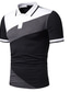cheap Classic Polo-Men&#039;s Polo Shirt Golf Shirt Casual Soft Breathable Short Sleeve Black Gray White Color Block Turndown Casual Daily Clothing Clothes Casual Soft Breathable