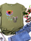 baratos T-Shirts de mulher-feminino girassol impressão elefante manga curta tops abelha tipo quebra-cabeça gráfico camiseta seja gentil autismo camiseta engraçada blusa azul