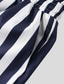 Χαμηλού Κόστους Casual σορτς-ανδρική κομψή ολόσωμη φόρμα κοντομάνικη φόρμα με τσέπες casual σπορ κορδόνι στη μέση μονοκόμματο σορτς σετ casual ολόσωμο παντελόνι με στάμπα ριγέ καθημερινά σπορ άνεση μπλε μαύρο m