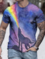 cheap Men&#039;s 3D T-shirts-Men&#039;s Shirt Tee T shirt Tee Designer Summer Short Sleeve Galaxy Graphic Wolf Print Plus Size Crew Neck Casual Daily Clothing Clothes Regular Fit Designer Basic Casual Purple