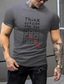 cheap Men&#039;s Casual T-shirts-Men&#039;s T shirt Tee Shirt Summer Short Sleeve Letter Hot Stamping Plus Size Round Neck Daily Print Clothing Clothes Basic Casual Black / Red White Blue