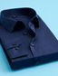billiga Formella skjortor-Herr Skjorta Solid färg Nedvikt Vin Svart Vit Marinblå Ljusblå Andra tryck Plusstorlekar Arbete Ledigt Långärmad Kläder Ledigt Mjukt Andningsfunktion