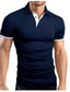 cheap Classic Polo-Men&#039;s Polo Shirt Golf Shirt Casual Daily Polo Collar Classic Short Sleeve Casual Soft Color Block Button Front Spring, Fall, Winter, Summer Regular Fit Black / Red Black / Gray White Yellow Wine Navy