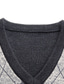 billige sweaterveste 1-Herre Sweater vest Uldtrøje Strikke Strikket Ternet V-hals Stilfuld Vintage Stil Tøj Vinter Efterår Vin Lysegrå S M L