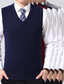 Недорогие свитера жилеты-Муж. Вязаная ткань Жилет Шерстяной свитер Вязать Трикотаж Сплошной цвет V-образный вырез Стиль Старинный Одежда Зима Осень Зеленый Черный S M L / Без рукавов