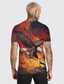 cheap Men&#039;s 3D T-shirts-Men&#039;s T shirt Tee Shirt Tee Designer Casual Big and Tall Summer Short Sleeve Orange Graphic Eagle Print Crew Neck Daily Holiday Print Clothing Clothes Designer Casual Big and Tall