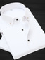 cheap Shirts-Men&#039;s Classic Shirt Slim Fit Long Sleeve Square Neck Solid Color Cotton Black White Rosy Pink 2023 / Office