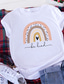 זול טישרטים לנשים-mousya be kind t-shirts נשים קשת גרפית צבעונית טיז חולצות השראה חולצות צוואר עגולות שרוול קצר