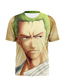 billige Casual T-skjorter for menn-Inspirert av One Piece Cosplay Anime Tegneserie 100% Polyester Trykt mønster 3D Harajuku Graphic T-Trøye Til Herre / Dame