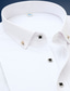 cheap Shirts-Men&#039;s Classic Shirt Slim Fit Long Sleeve Square Neck Solid Color Cotton Black White Rosy Pink 2023 / Office