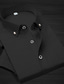 cheap Shirts-Men&#039;s Classic Shirt Slim Fit Long Sleeve Square Neck Solid Color Cotton Black White Rosy Pink 2023 / Office