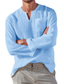 levne pánské neformální košile-pánská košile jednoduchá jednobarevná základní dlouhý rukáv výstřih do V ležérní daliy street košile letní košile plážové pohodlné