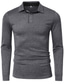 cheap Men&#039;s Henley Shirts-Men&#039;s Golf Shirt T-shirt Solid Color Button-Down Long Sleeve Casual Tops Simple Formal Fashion