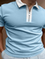 billige klassisk polo-golfskjorte til mænd uden tryk ensfarvet farveblok turndown afslappet daglig lynlås patchwork kortærmede toppe polyester business enkel mode klassisk vin sort/rød grøn/sommer