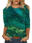cheap Women&#039;s T-shirts-women 3/4 sleeve shirt round neck tee, women graphic t-shirts loose fit tops black