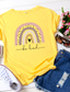 economico T-Shirt da donna-mousya be kind t-shirt donna arcobaleno grafico colorato t-shirt ispiratrici camicie casual manica corta girocollo top