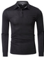 levne pánské henley košile-pánské golfové tričko jednobarevné zapínání na knoflíky s dlouhým rukávem, příležitostné topy, jednoduchá formální móda