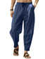 ieftine pantaloni de in-Bărbați Pantaloni de in Cordon Ușor Pantaloni Pantaloni de in Alb Negru Verde Vară Iarnă Sport Îmbrăcăminte de Sport  Micro-elastic Potrivire Largă / Casual / Îmbrăcăminte Atletică