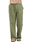 Недорогие льняные брюки-мужские гарлемские брюки шаровары прямые свободные повседневные брюки однотонные в полную длину чистый цвет синий серый хаки зеленый темно-зеленый