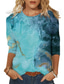 ieftine Tricouri Damă-cămașă cu mânecă 3/4 pentru femei tricou cu gât rotund, tricouri cu grafică pentru femei bluze largi de culoare neagră